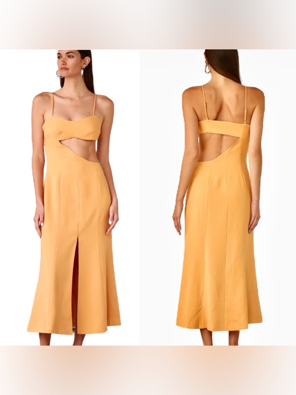 Atoir The Laura Cutout Midi Dress in Mango